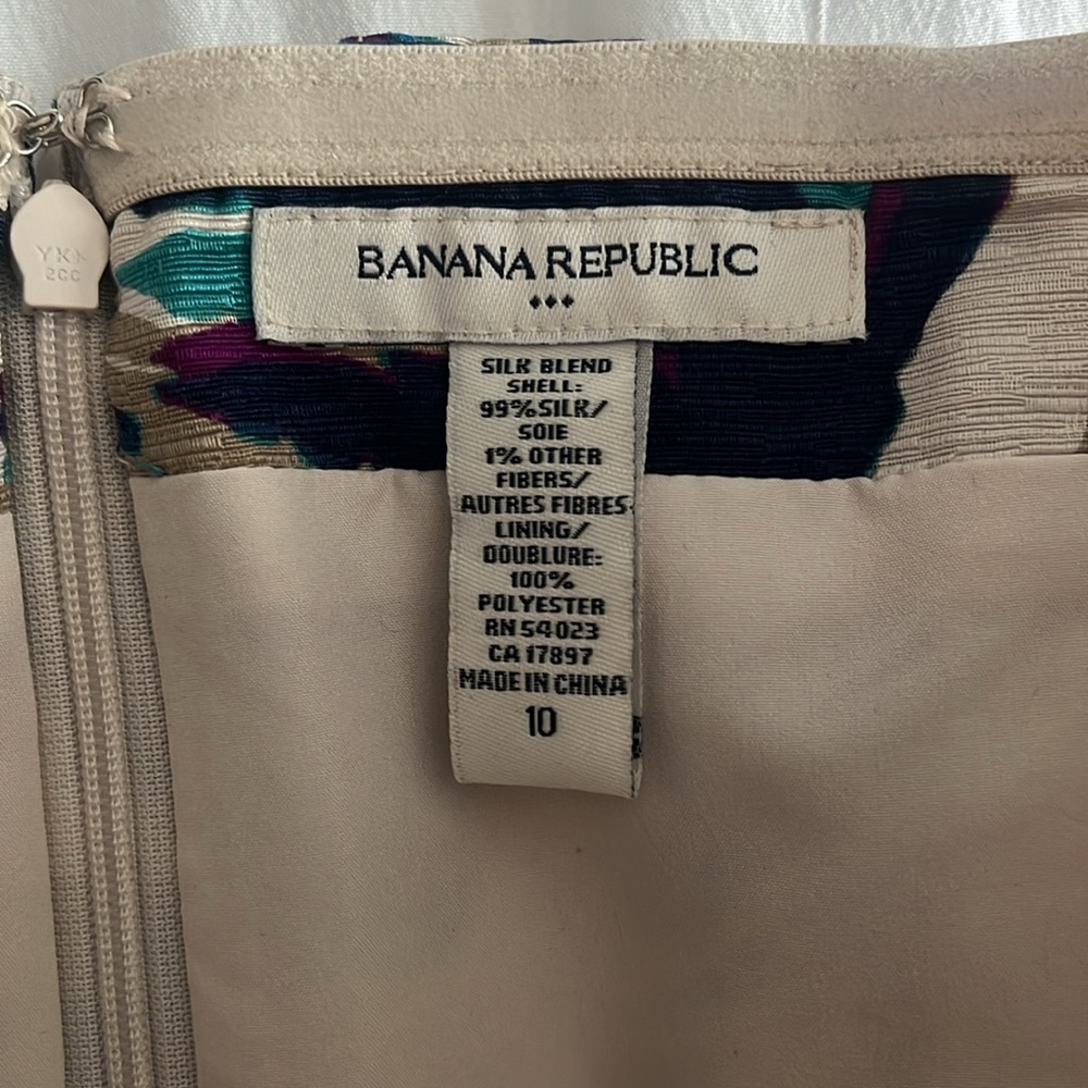 Banana Republic Strapless Leaf Patterned Dress - image 2